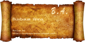 Buxbaum Anna névjegykártya